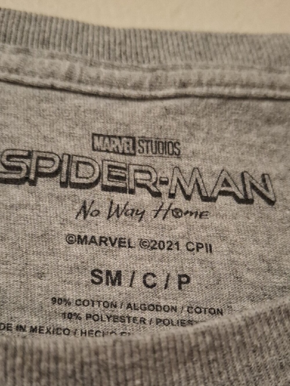 Spiderman Short Sleeve Tee - Grey with Red & Blue Print - Picture 2 of 4